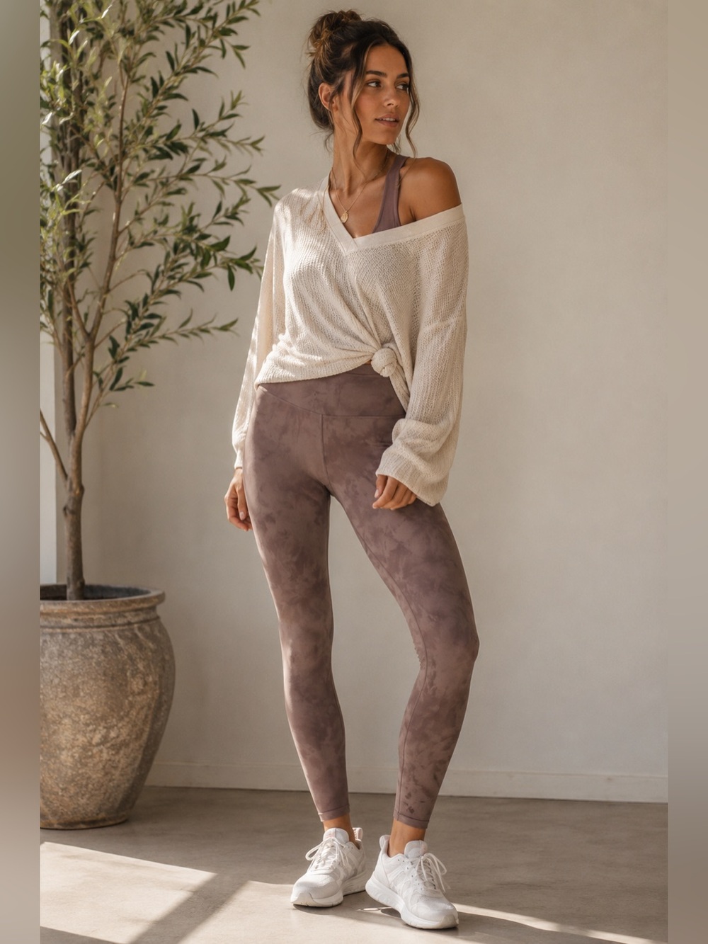Glyder Taupe Brown High-Waist Leggings